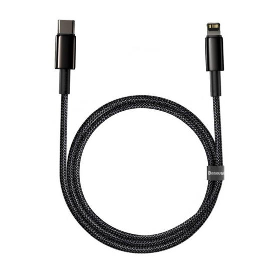 Кабель Baseus Tungsten Gold Lightning to USB-C PD 20W Cable (1m) Black - цена, характеристики, отзывы, рассрочка, фото 3