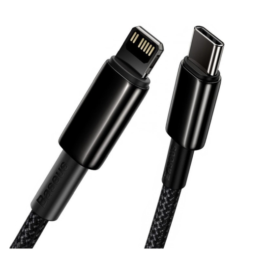 Кабель Baseus Tungsten Gold Lightning to USB-C PD 20W Cable (1m) Black - ціна, характеристики, відгуки, розстрочка, фото 4