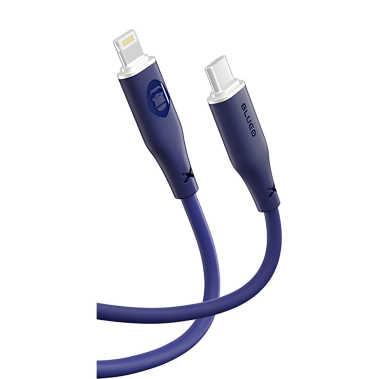 Кабель BlueO Liquid Silicone PD Fast Charging Cable Lightning to USB-C 1.2m Dark Blue - цена, характеристики, отзывы, рассрочка, фото 1