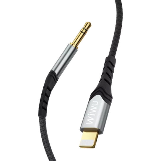 Кабель Wiwu Aux Stereo 3.5mm to Lightning Cable (1.5m) Black - ціна, характеристики, відгуки, розстрочка, фото 2