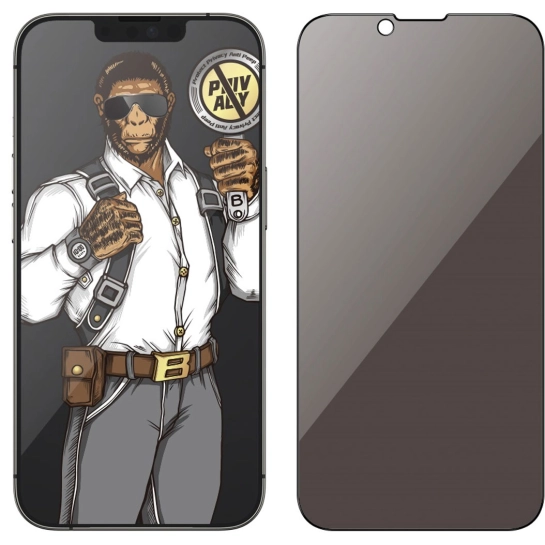 Стекло Blueo 2.5D Silk Narrow Border Tempered Glass Privacy (Anti-Peep) for iPhone 13 Pro Max Black