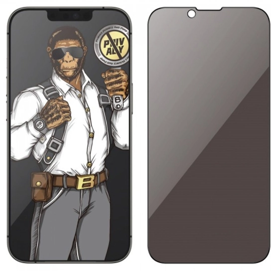 Стекло Blueo 2.5D Silk Narrow Border Tempered Glass Privacy (Anti-Peep) for iPhone 13 Mini Black