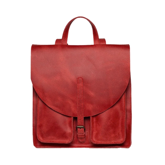 Шкіряний рюкзак INCARNE Circles S Червоний - ціна, характеристики, відгуки, розстрочка, фото 1