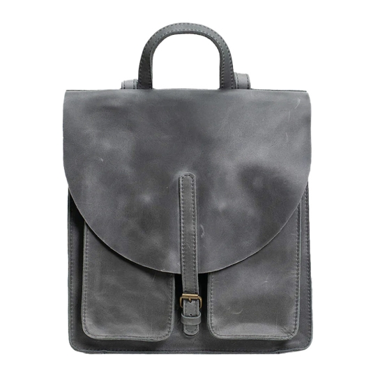 Шкіряний рюкзак INCARNE Circles М Сірий - ціна, характеристики, відгуки, розстрочка, фото 1