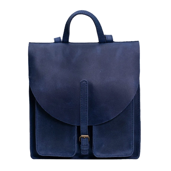 Кожаный рюкзак INCARNE Circles М Синий - цена, характеристики, отзывы, рассрочка, фото 1