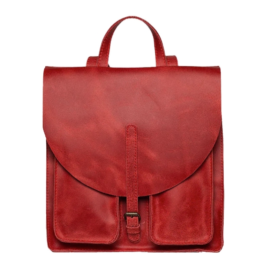 Шкіряний рюкзак INCARNE Circles М Червоний - ціна, характеристики, відгуки, розстрочка, фото 1