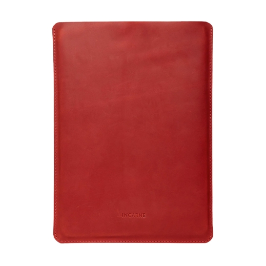 Кожаный чехол INCARNE Free Port красный для MacBook Pro 14