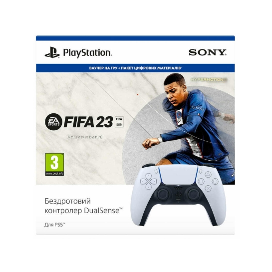 Бездротовий контролер DualSense White для Sony PS5 + FIFA 23 (key) - ціна, характеристики, відгуки, розстрочка, фото 1