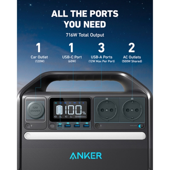 Зарядна станція Anker 535 PowerHouse (512 Вт-год) - ціна, характеристики, відгуки, розстрочка, фото 6