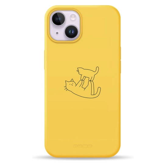 Чехол Pump Silicone Minimalistic Case with MagSafe for iPhone 14 Cat on Cat