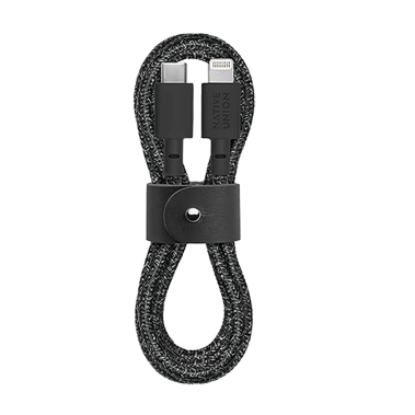 Кабель Native Union Belt Cable USB-C to Lightning Cosmos Black (1.2 m) - цена, характеристики, отзывы, рассрочка, фото 1