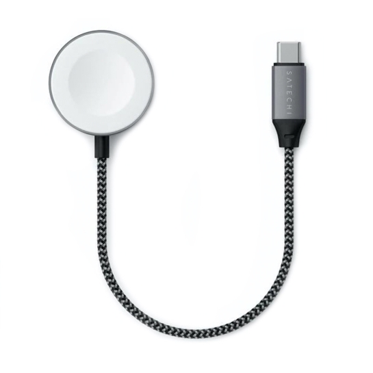 Бездротовий зарядний пристрій Satechi USB-C Magnetic Charging Cable for Apple Watch Space Gray - ціна, характеристики, відгуки, розстрочка, фото 1