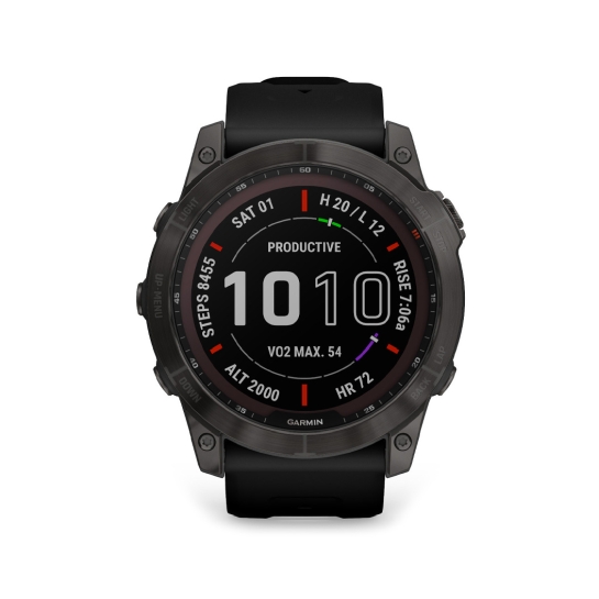 Спортивний годинник Garmin Fenix 7X Sapphire Solar Carbon Gray DLC Titanium with Black Band - ціна, характеристики, відгуки, розстрочка, фото 2