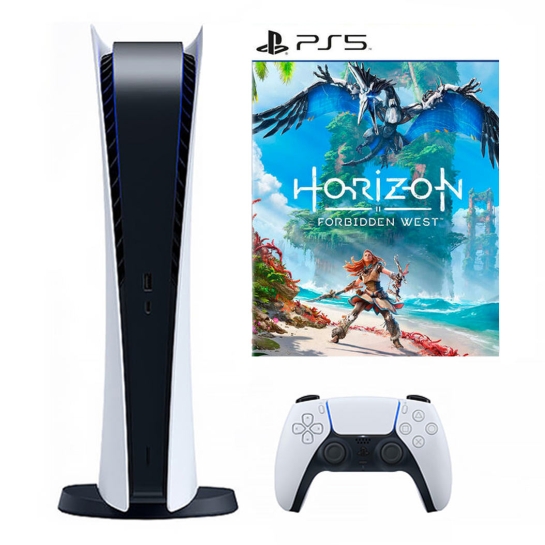 Игровая приставка Sony PlayStation 5 Digital Edition + Horizon: Forbidden West PS5 - цена, характеристики, отзывы, рассрочка, фото 1