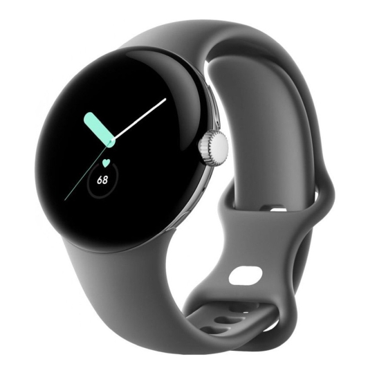 Смарт-годинник Google Pixel Watch LTE Polished Silver Case/Charcoal Active Band - ціна, характеристики, відгуки, розстрочка, фото 1