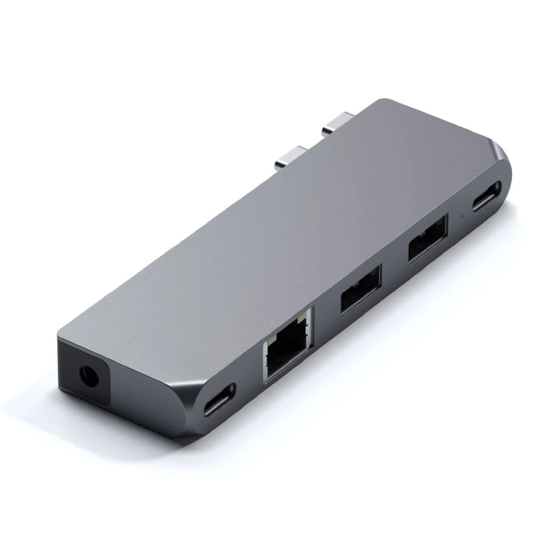 USB-хаб Satechi Aluminum USB-C Pro Hub Mini Adapter Space Gray - ціна, характеристики, відгуки, розстрочка, фото 1