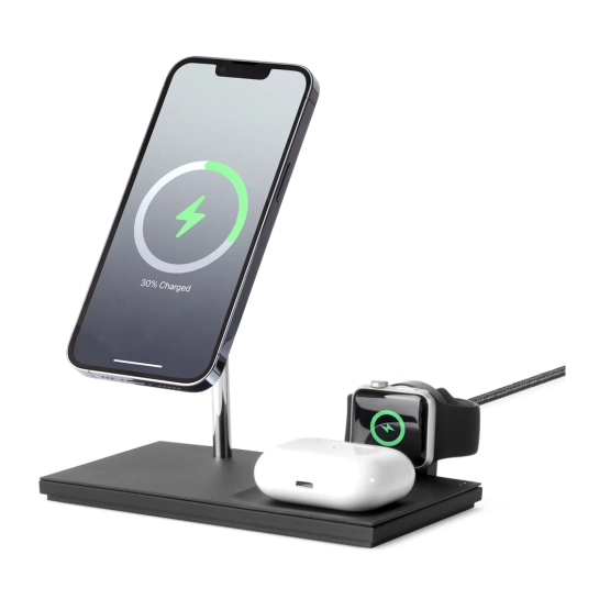 Беспроводное зарядное устройство Native Union Snap 3-in-1 Magnetic Wireless Charger Black