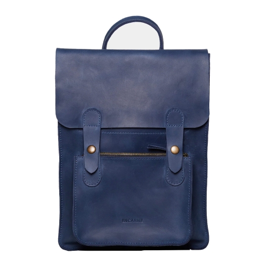 Шкіряна сумка-трансформер 2 в 1 INCARNE Brit Синій - ціна, характеристики, відгуки, розстрочка, фото 1