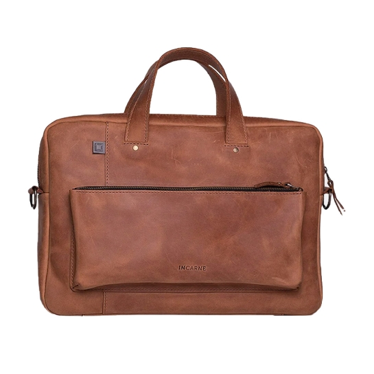 Кожаная сумка INCARNE Biz 15" Коньяк - цена, характеристики, отзывы, рассрочка, фото 1