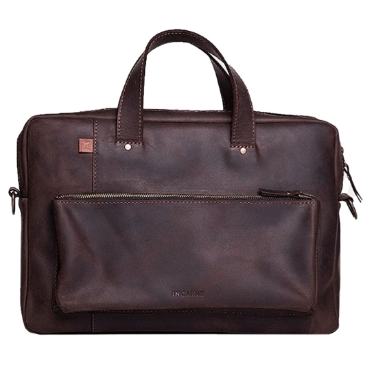 Кожаная сумка INCARNE Biz 17" Коричневый - цена, характеристики, отзывы, рассрочка, фото 1