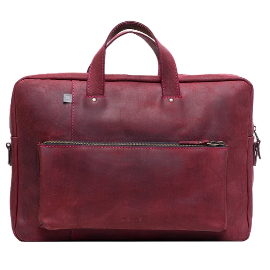 Шкіряна сумка INCARNE Biz 17" Бордо - ціна, характеристики, відгуки, розстрочка, фото 1