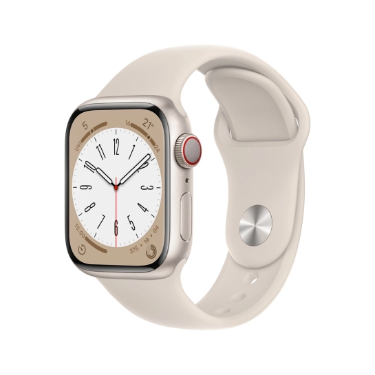 Apple Watch 8 + LTE 41mm Starlight Aluminum Case with Starlight Sport Band - ціна, характеристики, відгуки, розстрочка, фото 1