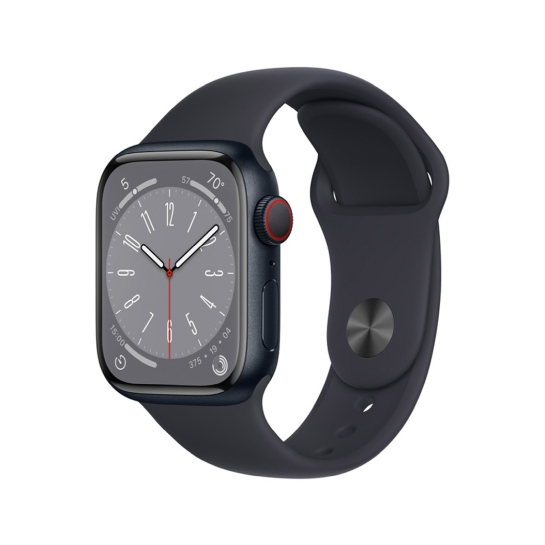 Apple Watch 8 + LTE 41mm Midnight Aluminum Case with Midnight Sport Band - ціна, характеристики, відгуки, розстрочка, фото 1