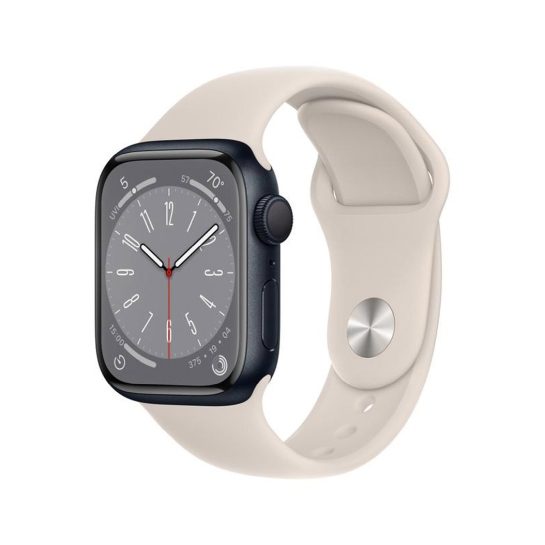 Apple Watch 8 41mm Midnight Aluminum Case with Starlight Sport Band - ціна, характеристики, відгуки, розстрочка, фото 1