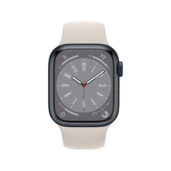 Apple Watch 8 41mm Midnight Aluminum Case with Starlight Sport Band - ціна, характеристики, відгуки, розстрочка, фото 2