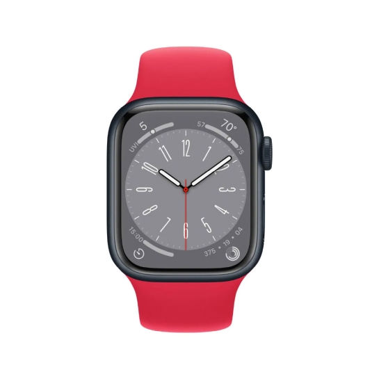 Apple Watch 8 41mm Midnight Aluminum Case with (PRODUCT)RED Sport Band - ціна, характеристики, відгуки, розстрочка, фото 3