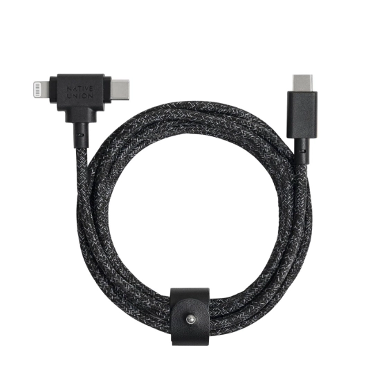 Кабель Native Union Belt Cable Universal USB-C to USB-C/Lightning Cosmos Black (1.5 m)