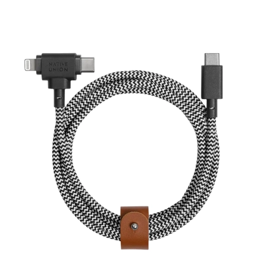 Кабель Native Union Belt Cable Universal USB-C to USB-C/Lightning Zebra (1.5 m)