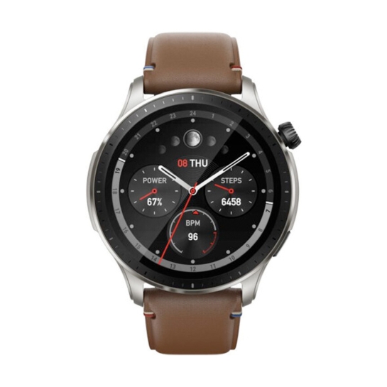 Смарт-годинник Amazfit GTR 4 Vintage Brown Leather - ціна, характеристики, відгуки, розстрочка, фото 1