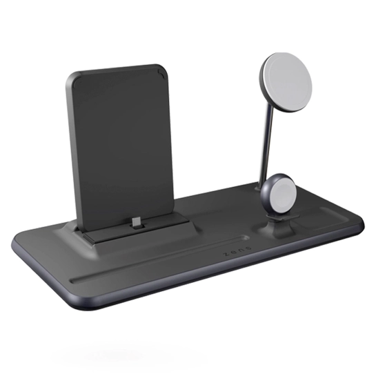 Беспроводное зарядное устройство Zens 4-in-1 MagSafe + Watch + iPad Wireless Charging Station Black