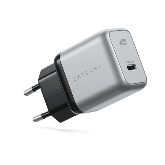 Мережевий зарядний пристрій Satechi 30W USB-C PD Gan Wall Charger Space Gray - цена, характеристики, отзывы, рассрочка, фото 1