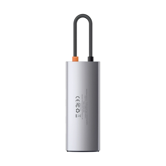 USB-хаб Baseus Metal Gleam Series 6-in-1 Multifunctional Type-C HUB Docking Station Gray - ціна, характеристики, відгуки, розстрочка, фото 3