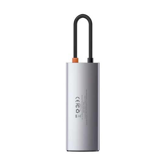 USB-хаб Baseus Metal Gleam Series 5-in-1 Multifunctional Type-C HUB Docking Station Gray - ціна, характеристики, відгуки, розстрочка, фото 2