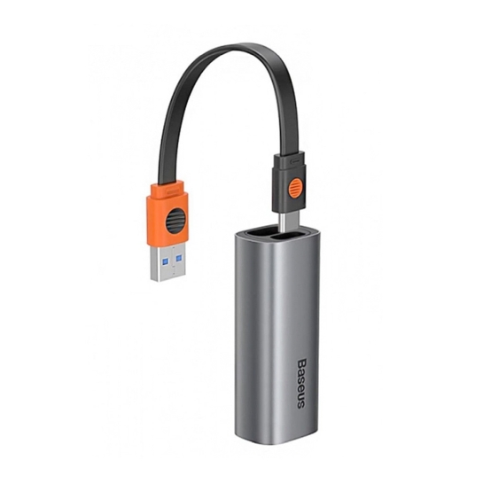 USB-хаб Baseus Steel Cannon Series USB-A & Type-C Bidirectional Gigabit LAN Gray - ціна, характеристики, відгуки, розстрочка, фото 1