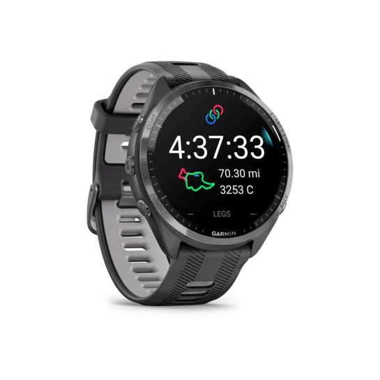 Спортивные часы Garmin Forerunner 965 Carbon Gray DLC Titanium Bezel with Black Case and Black/Powder Gray Silicone Band - цена, характеристики, отзывы, рассрочка, фото 3