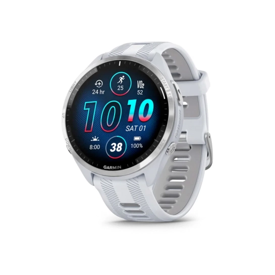 Спортивний годинник Garmin Forerunner 965 Titanium Bezel with Whitestone Case and Whitestone/Powder Gray Silicone Band