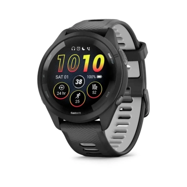 Спортивний годинник Garmin Forerunner 265 Black Bezel and Case w. Black/Powder Gray Silicone Band - цена, характеристики, отзывы, рассрочка, фото 1