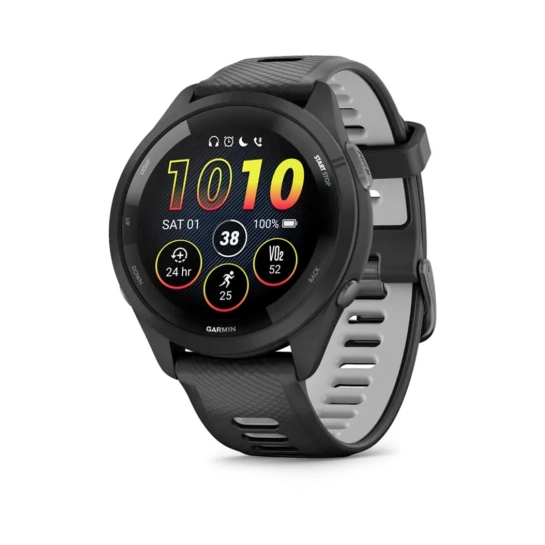 Спортивные часы Garmin Forerunner 265 Black Bezel and Case w. Black/Powder Gray Silicone Band