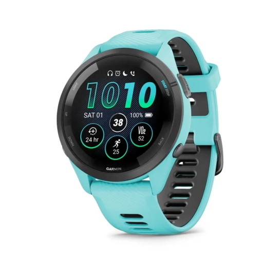 Спортивные часы Garmin Forerunner 265 Black Bezel w. Aqua Case and Aqua/Black Silicone Band
