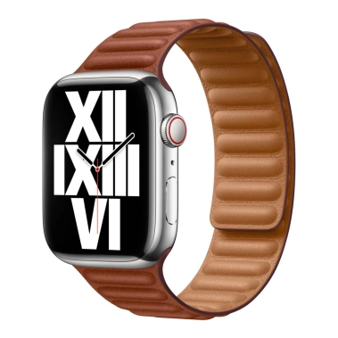 Ремешок Apple Leather Link for Apple Watch 42mm/44mm/45mm/49mm Umber - M/L - цена, характеристики, отзывы, рассрочка, фото 1