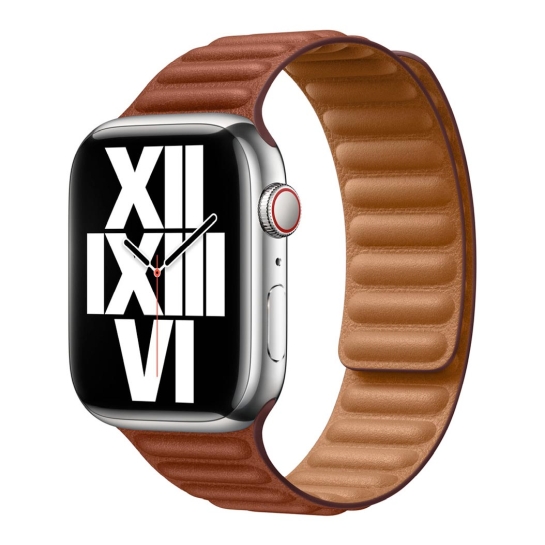 Ремінець Apple Leather Link for Apple Watch 42mm/44mm/45mm/49mm Umber - M/L - ціна, характеристики, відгуки, розстрочка, фото 1