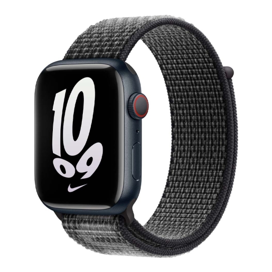 Ремінець Apple Nike Sport Loop for Apple Watch 42mm/44mm/45mm/49mm Black/Summit White - ціна, характеристики, відгуки, розстрочка, фото 1