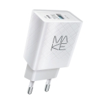 Мережевий зарядний пристрій MakeFuture QC 20W + PD White