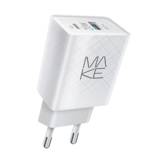 Мережевий зарядний пристрій MakeFuture QC 20W + PD White - ціна, характеристики, відгуки, розстрочка, фото 1