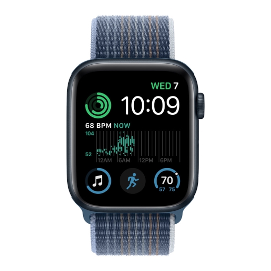 Apple Watch SE 2 44mm Midnight Aluminum Case with Storm Blue Sport Loop - ціна, характеристики, відгуки, розстрочка, фото 2