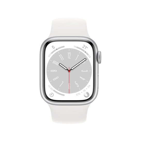 Apple Watch 8 + LTE 41mm Silver Aluminum Case with White Sport Band - ціна, характеристики, відгуки, розстрочка, фото 2